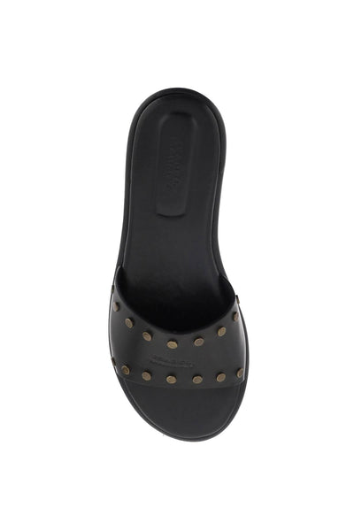 Isabel marant leather vikee slides SD0133FA A2B10S BLACK