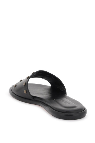 Isabel marant leather vikee slides SD0133FA A2B10S BLACK