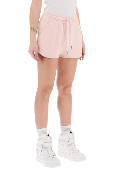 Isabel marant etoile mifa sports shorts with flocked logo SH0022FA A1M07E PEARL ROSE ECRU