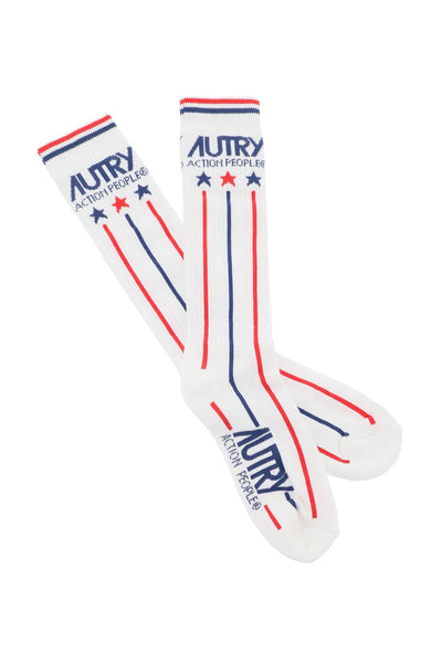 Autry tennis socks SOIU41RS RED STR