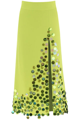 Art dealer midi skirt with maxi sequins SS2314SKCAPS PISTACHIO GREEN