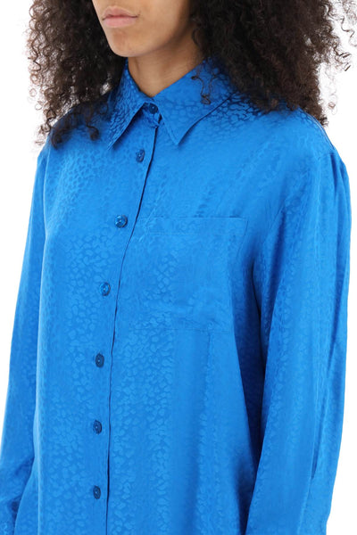 藝術經銷商查理提花真絲襯衫 SS2324TOSIBL 藍色