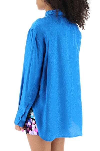 Art dealer charlie shirt in jacquard silk SS2324TOSIBL BLUE