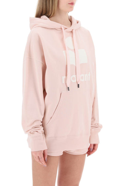 Isabel marant etoile mansel hoodie with flocked logo SW0001FA A1M07E PEARL ROSE ECRU