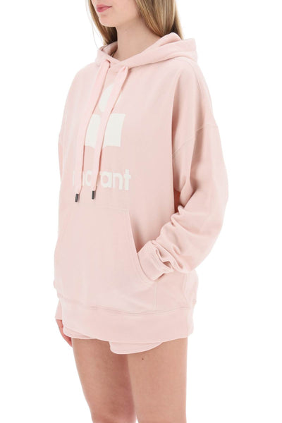 Isabel marant etoile mansel hoodie with flocked logo SW0001FA A1M07E PEARL ROSE ECRU