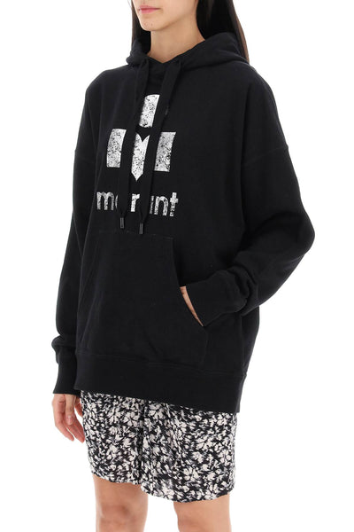Isabel marant etoile mansel sweatshirt with metallic logo SW0001FA A3M01E BLACK