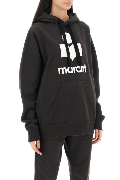 Isabel marant etoile mansel hoodie with flocked logo SW0001FA B1M12E FADED BLACK ECRU