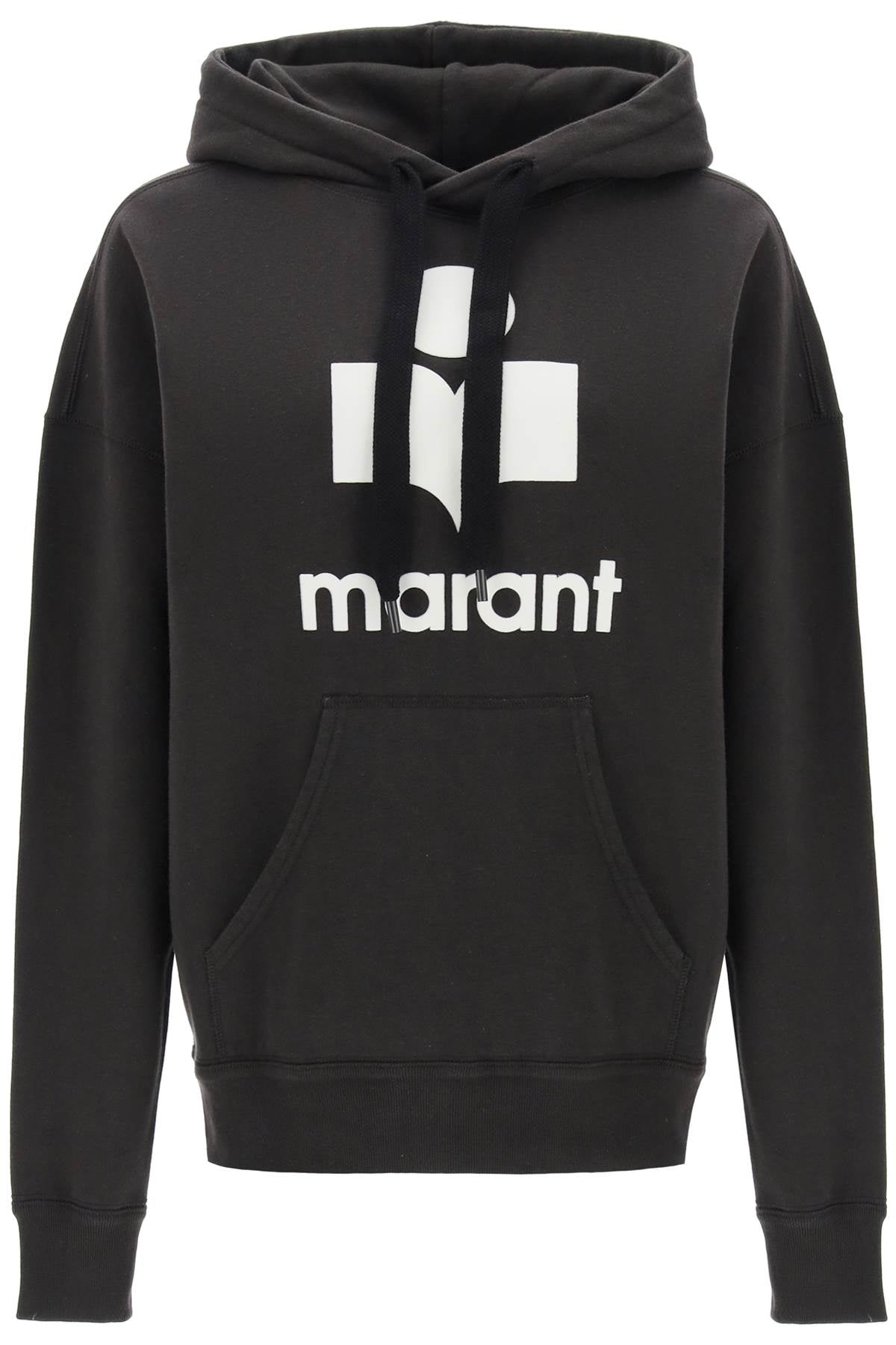 Isabel marant etoile mansel hoodie with flocked logo SW0001FA B1M12E FADED BLACK ECRU