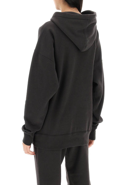 Isabel marant etoile mansel hoodie with flocked logo SW0001FA B1M12E FADED BLACK ECRU