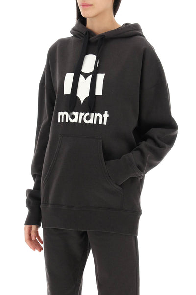 Isabel marant etoile mansel hoodie with flocked logo SW0001FA B1M12E FADED BLACK ECRU