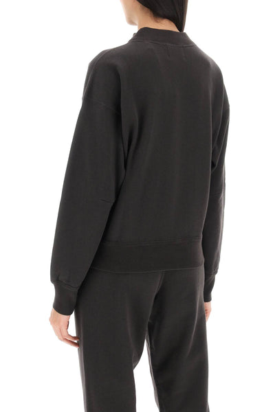 Isabel marant etoile moby sweatshirt with flocked logo SW0003FA A1M07E FADED BLACK