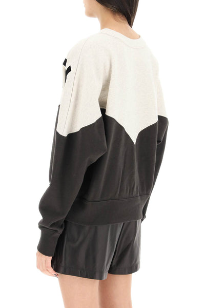 Isabel marant etoile houston sweatshirt with flocked logo SW0006FA A1M08E FADED BLACK