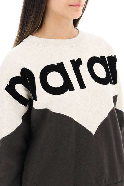 Isabel marant etoile houston sweatshirt with flocked logo SW0006FA A1M08E FADED BLACK