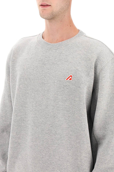 Autry crew-neck sweatshirt with logo patch SWEM417E EASY GR