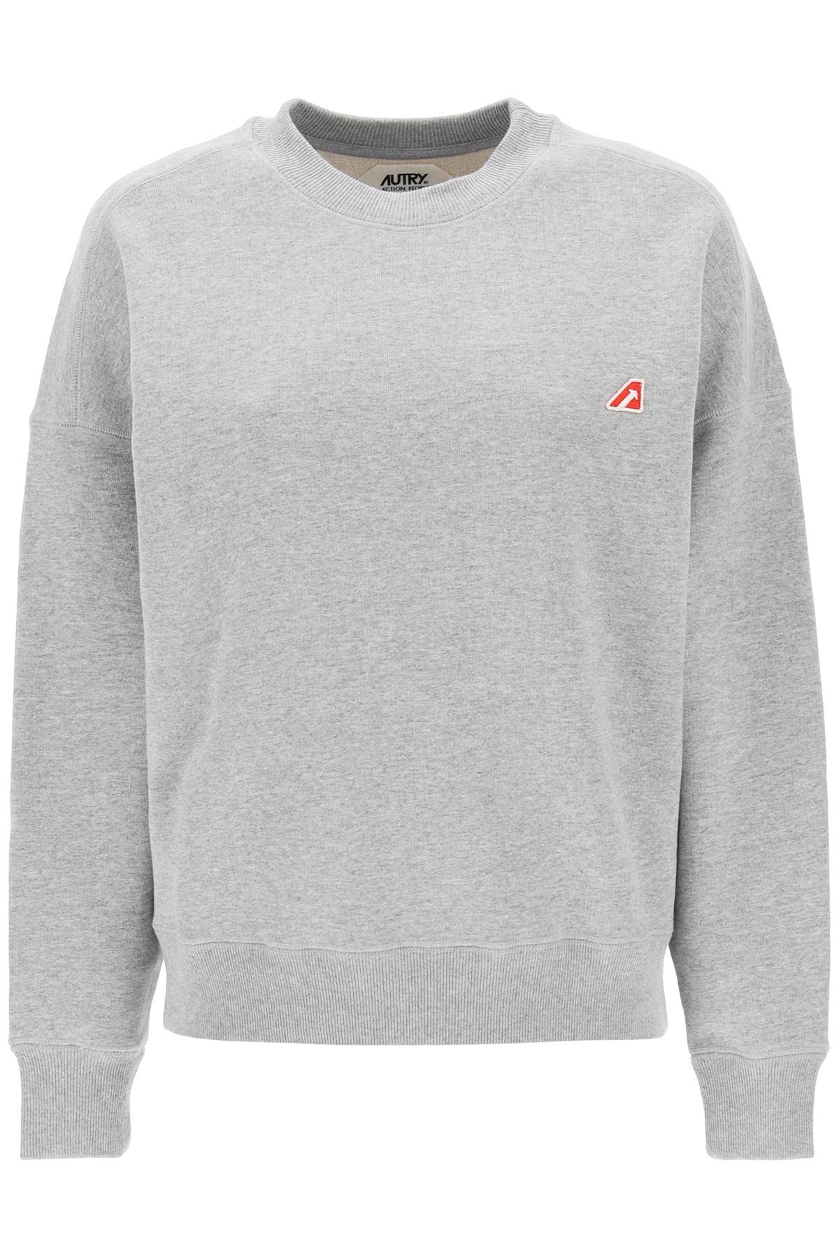 Autry crew-neck sweatshirt with logo patch SWEW417E EASY GR