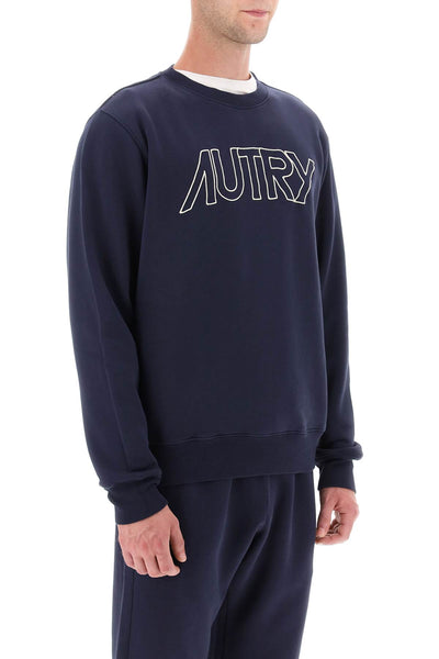 Autry crew-neck sweatshirt with logo embroidery SWIM408B BLUE