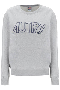 Autry crew-neck sweatshirt with logo embroidery SWIW408M MELANGE