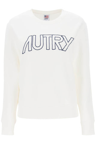 Autry embroidered logo sweatshirt SWIW408W WHITE