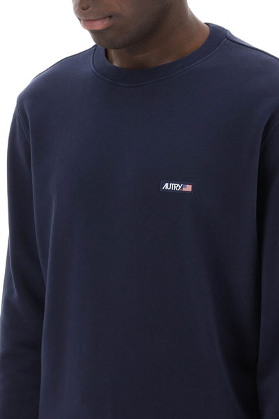 Autry sweatshirt with logo label SWPM507B BLUE