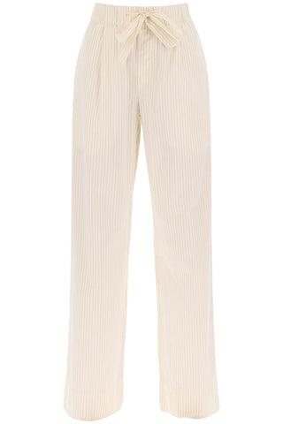 Birkenstock x tekla pajama pants in striped organic poplin SWP WHS WHEAT STRIPES