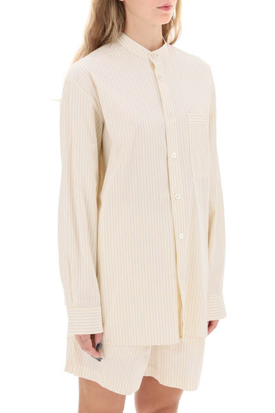 Birkenstock x tekla organic poplin pajama shirt SWT WHS WHEAT STRIPES