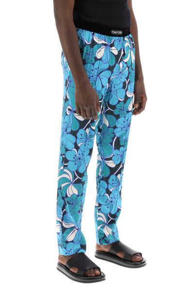 Tom ford pajama pants in floral silk T4H201860 ACQUAMARINA FANTASIA