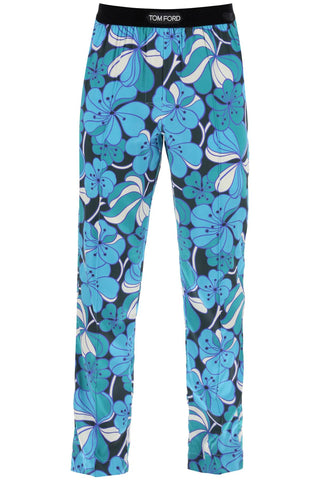 Tom ford pajama pants in floral silk T4H201860 ACQUAMARINA FANTASIA