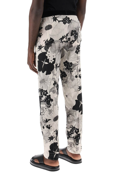 Tom ford pajama pants in floral silk T4H201870 NERO RIGATO
