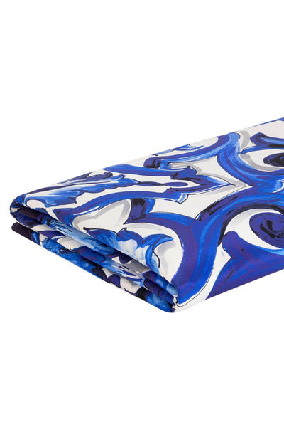 Dolce & gabbana printed silk quilted blanket TCE014 TCAB7 BLU MEDITERRANEO