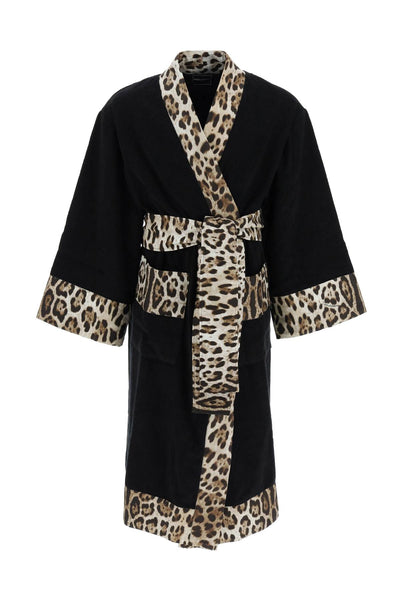 Dolce &amp; Gabbana 獅子座印花浴袍 TCF010 TCAGO NERO LEOPARDO