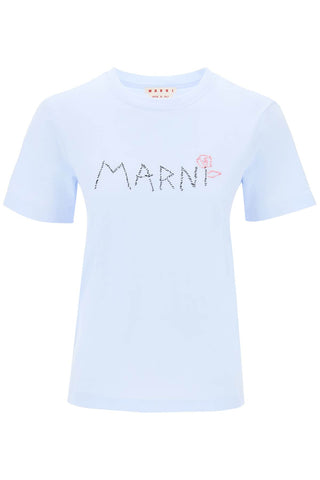 Marni 手工刺繡標誌T卹 THJE0293S0UTC017 淺藍色