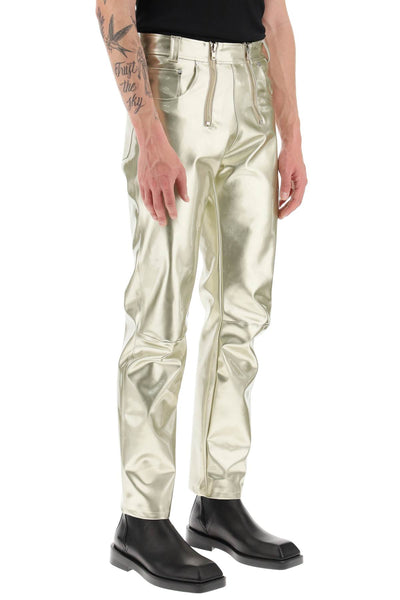 Gmbh double zip vinyl pants THOR SS23 LIGHT GOLD