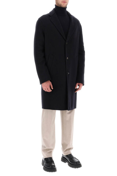 Agnona single-breasted coat in cashmere TL06U5 A D7001 NIGHT