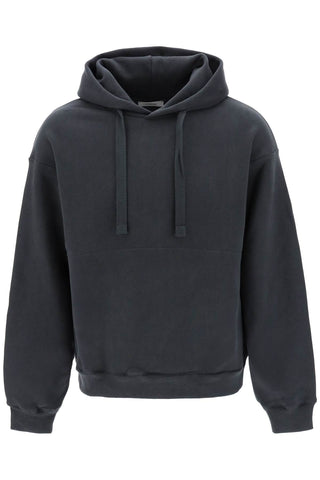 Lemaire hoodie in fleece-back cotton TO1111 LJ1003 ASPHALT