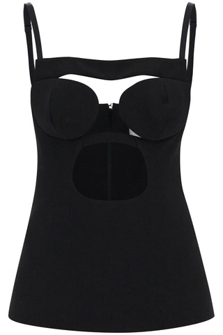 Nensi dojaka cut-out top with padded cup TOP044 BLACK