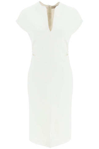 Agnona 羊毛縐紗緊身洋裝 TR0512 X DW005 白色