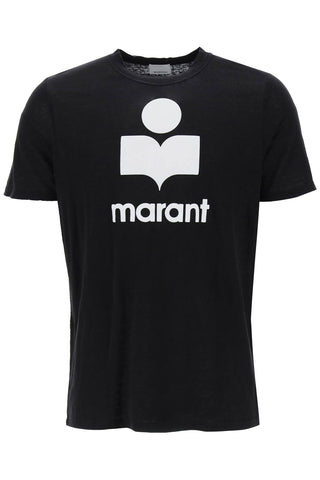 Marant 'karman' logo linen t-shirt TS0045HA A1N08H BLACK