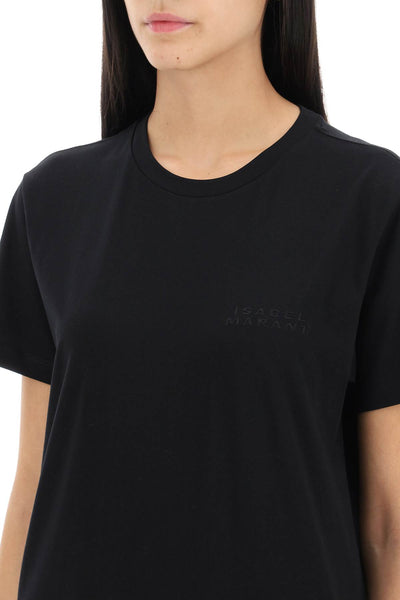 Isabel marant vidal crew-neck t-shirt TS0103FA A2N44I BLACK