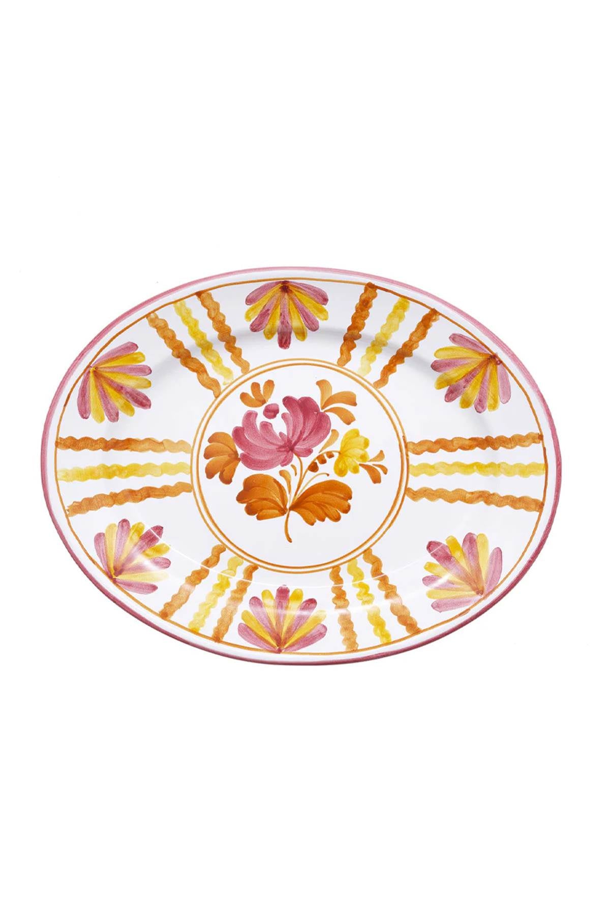 Cabana 花朵橢圓形餐盤 TTSVP10BLO1V0201 酒紅色
