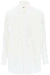 Ami paris oversized poplin shirt USH129 CO0045 WHITE