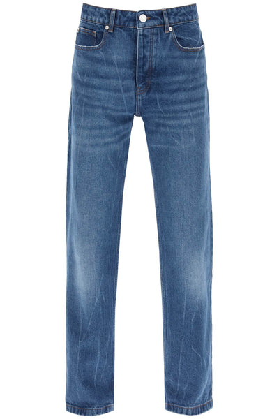 Ami paris loose jeans with straight cut UTR500 DE0016 USED BLUE