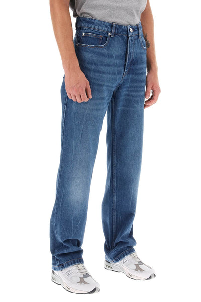 Ami paris loose jeans with straight cut UTR500 DE0016 USED BLUE