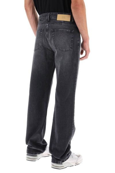 Ami paris loose jeans with straight cut UTR500 DE0018 USED BLACK