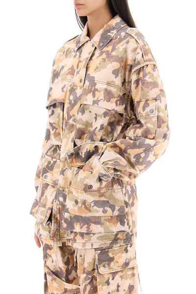 Isabel marant 'elize' jacket in cotton with camouflage pattern VE0067FA A2G03I CAMEL