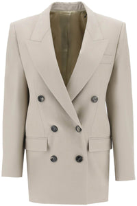 Isabel marant 'nevimea' double-breasted wool jacket VE0145FA A3D38I STRAW