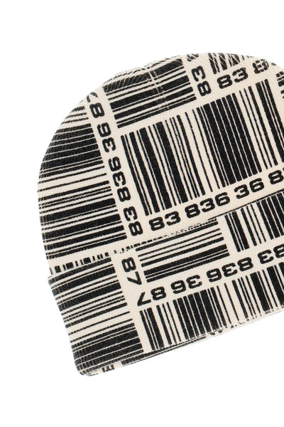 Vtmnts barcode monogram beanie hat VL12KN800W 5711 WHITE