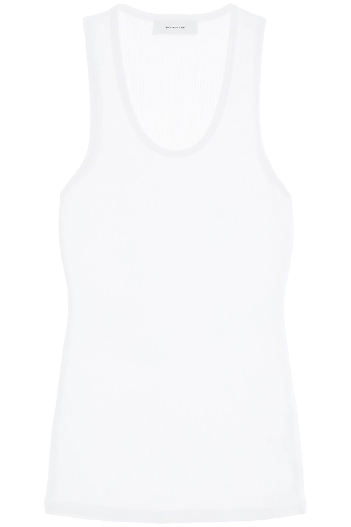 Wardrobe.nyc ribbed sleeveless top with W1016R04 WHITE