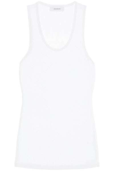 Wardrobe.nyc ribbed sleeveless top with W1016R04 WHITE