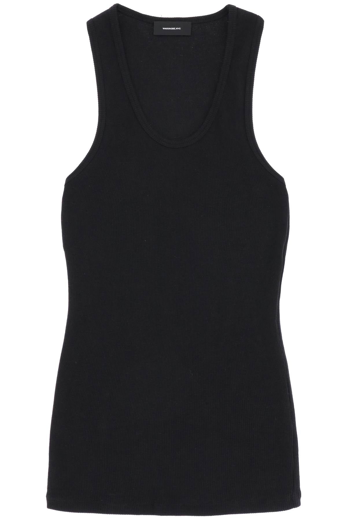 Wardrobe.nyc ribbed sleeveless top with W1016R04 BLACK