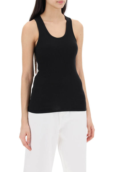 Wardrobe.nyc ribbed sleeveless top with W1016R04 BLACK